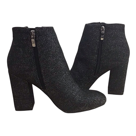 Marc Fisher Gemi Silver Black Block Heel Bootie - Picture 6 of 10